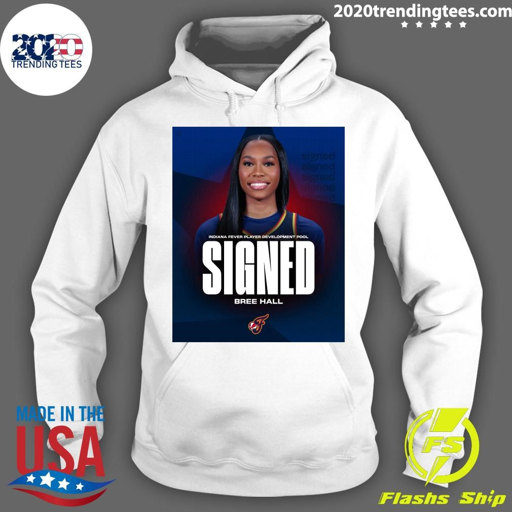 Bree Hall Indiana Fever Player Development Pool Signed Tee Shirt