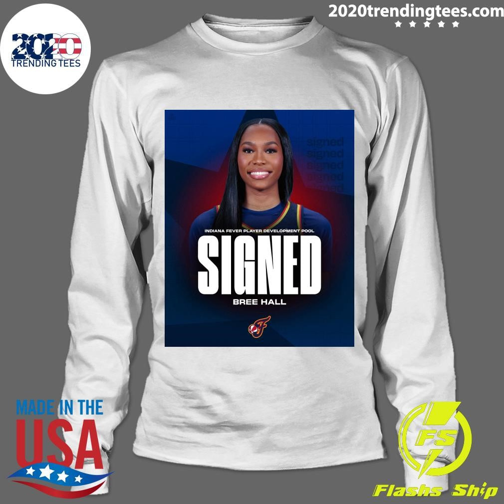 Bree Hall Indiana Fever Player Development Pool Signed Tee Shirt