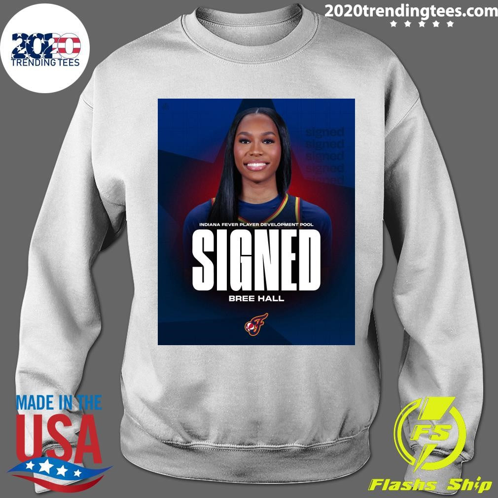 Bree Hall Indiana Fever Player Development Pool Signed Tee Shirt