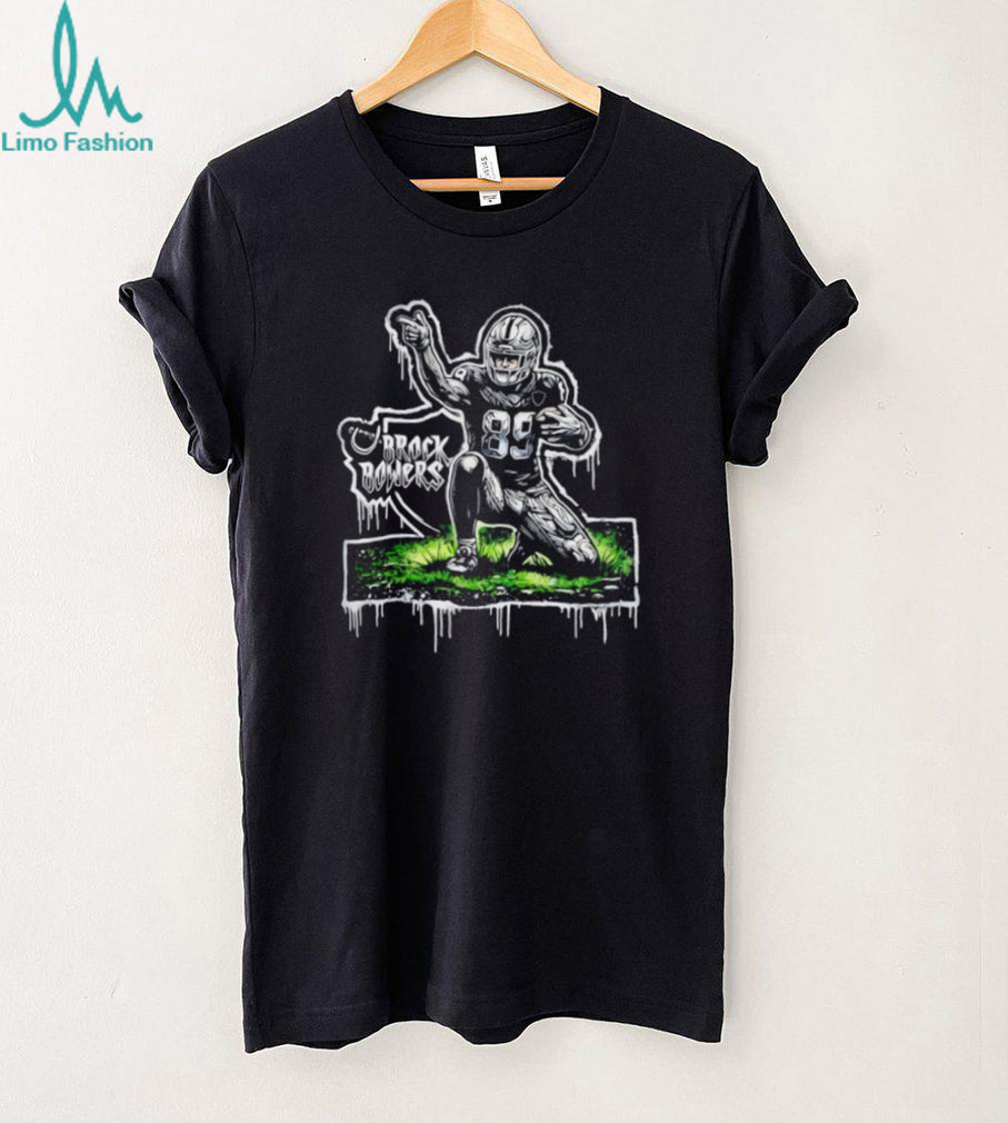 Brock Bowers #19 Football Star Drip Art Graphic T Shirt