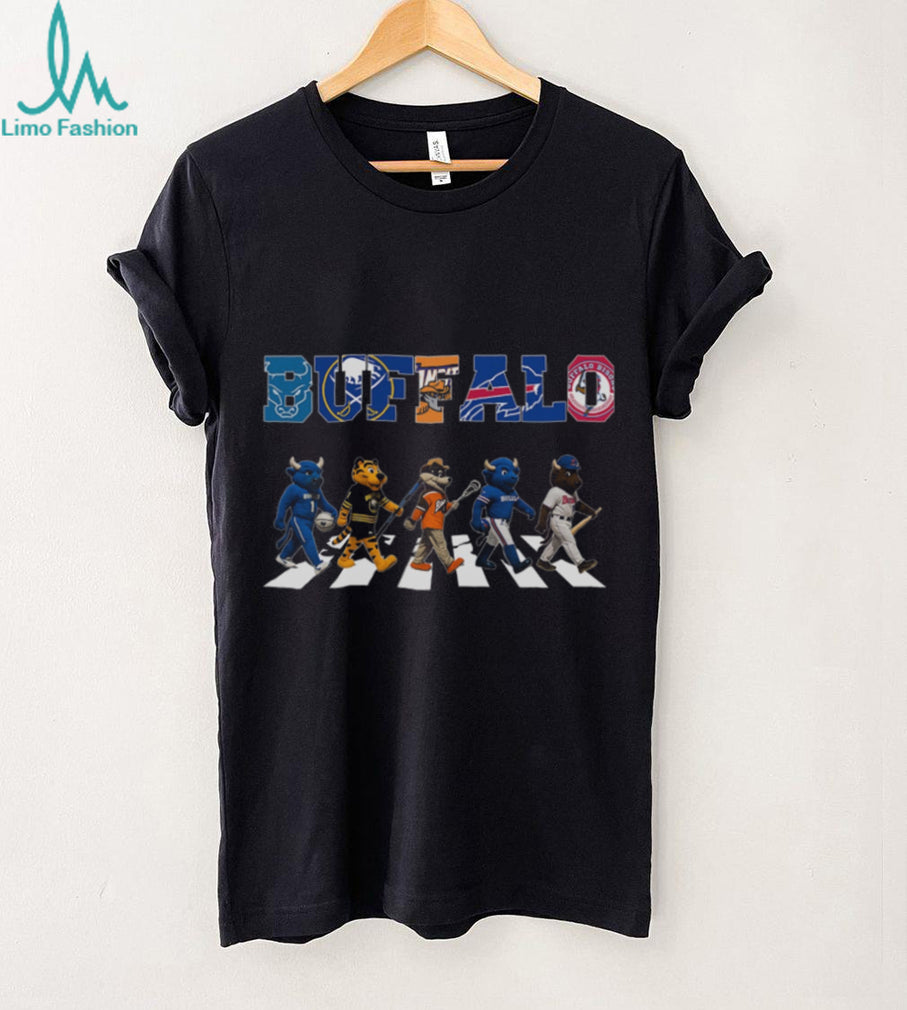 Buffalo Sports Teams Mascot Abbey Road Crossing Vintage Retro Style Fans Shirt