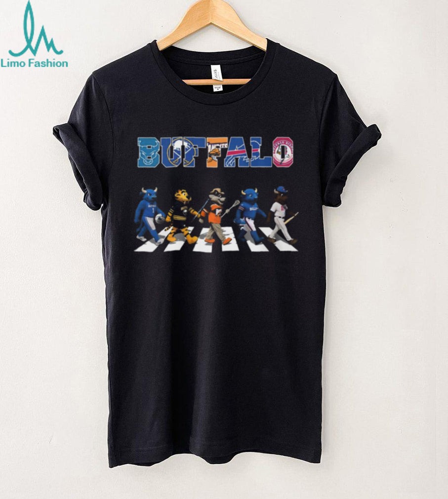 Buffalo Sports Teams Mascots Abbey Road Crossing Buffalo Fans T Shirt