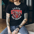 Carolina Hurricanes Canes Storm Take Warning Hockey Mascot Vintage Retro Men Women Fans T Shirt