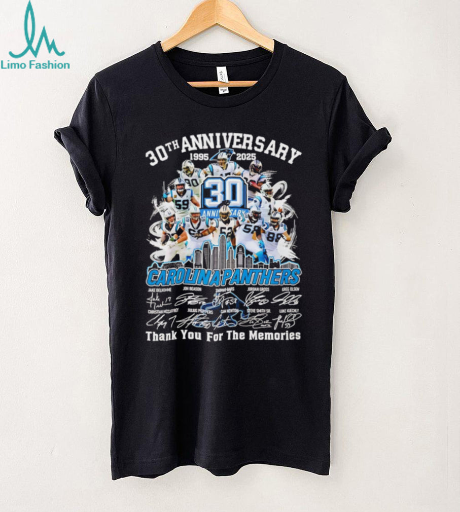 Carolina Panthers 30th Anniversary 1995 2025 Legends Signatures T Shirt