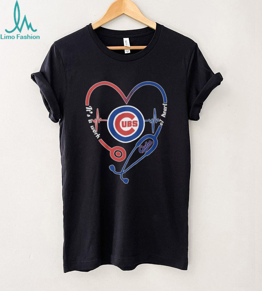 Chicago Cubs Nurse Baseball T Shirt Cubs Stethoscope It’s A Work Of Heart T Shirt
