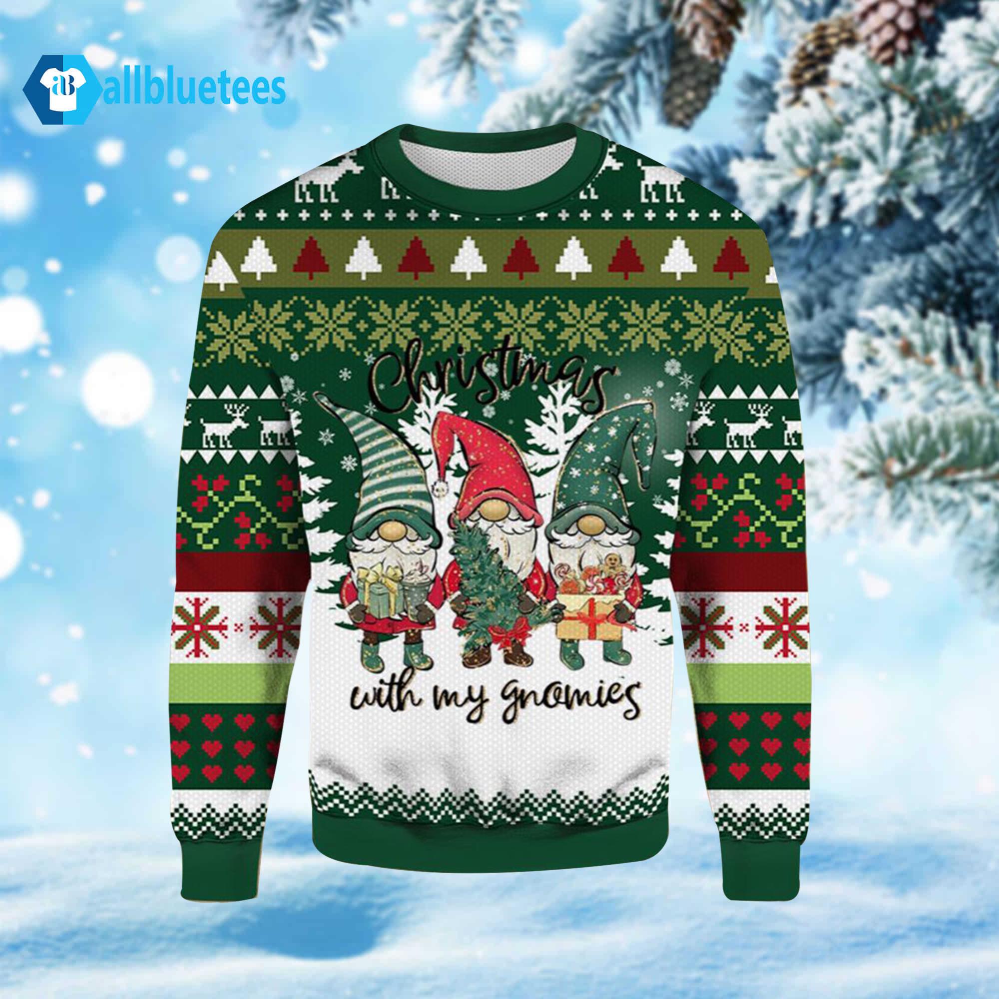 Christmas With My Gnomies Ugly Christmas Sweater