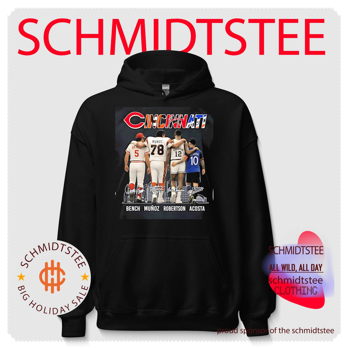 Cincinnati MLB Bench Munoz Robertson Acosta signature shirt