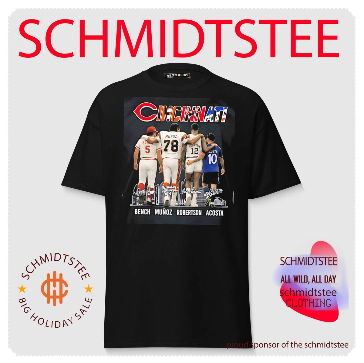 Cincinnati MLB Bench Munoz Robertson Acosta signature shirt