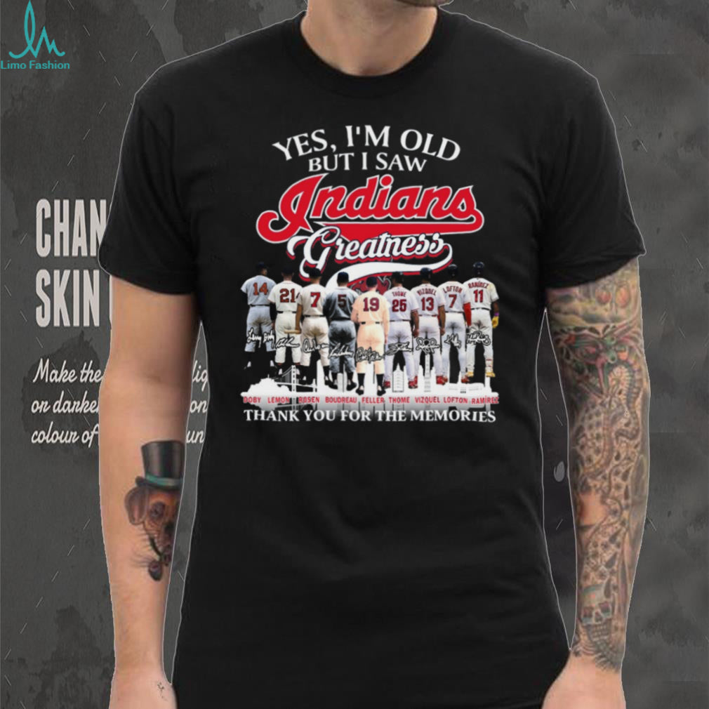 Cleveland Indians Greatness Legends Signature Retro Baseball T Shirt