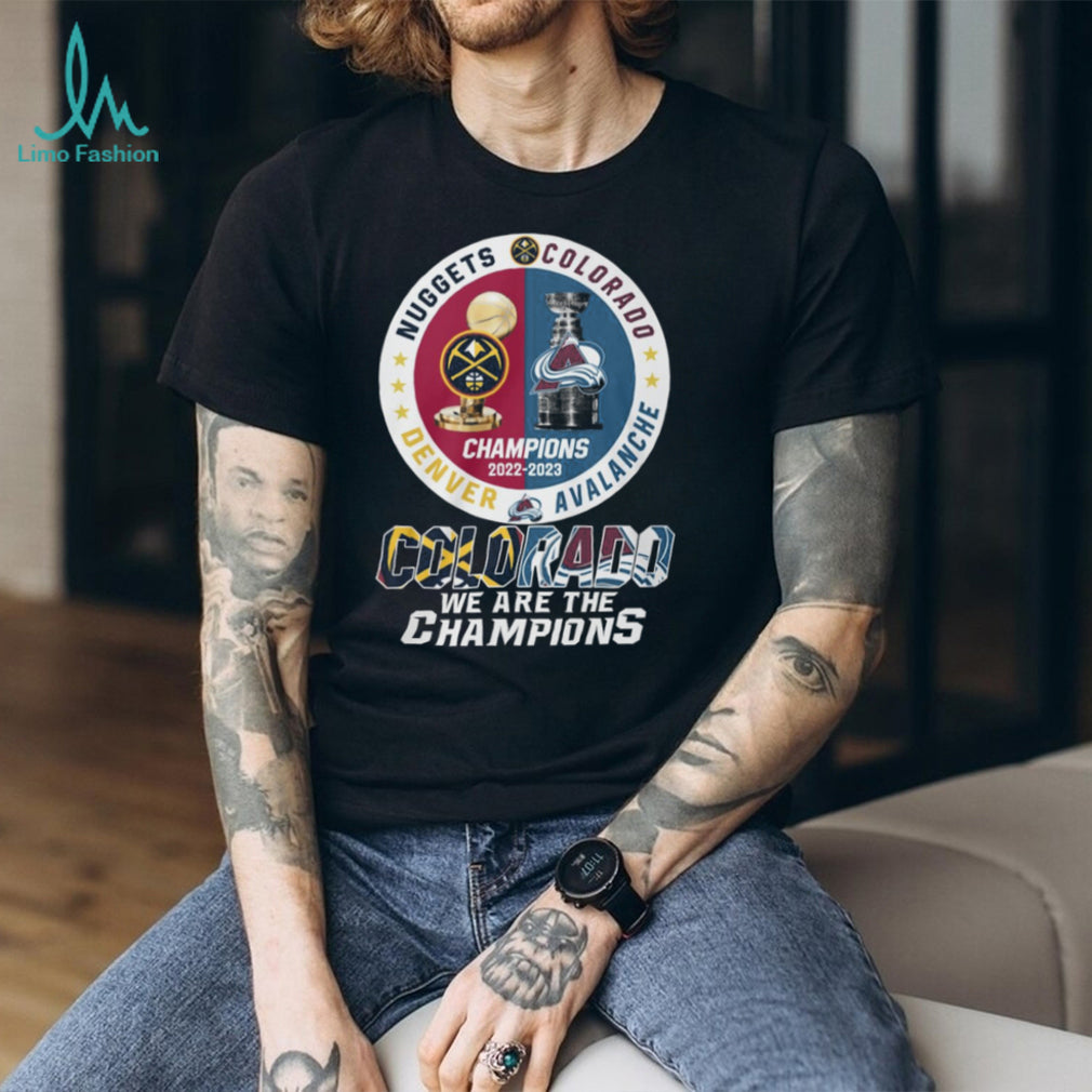 Colorado Dual Champions 2022 2023 Denver Nuggets & Avalanche Trophy T Shirt