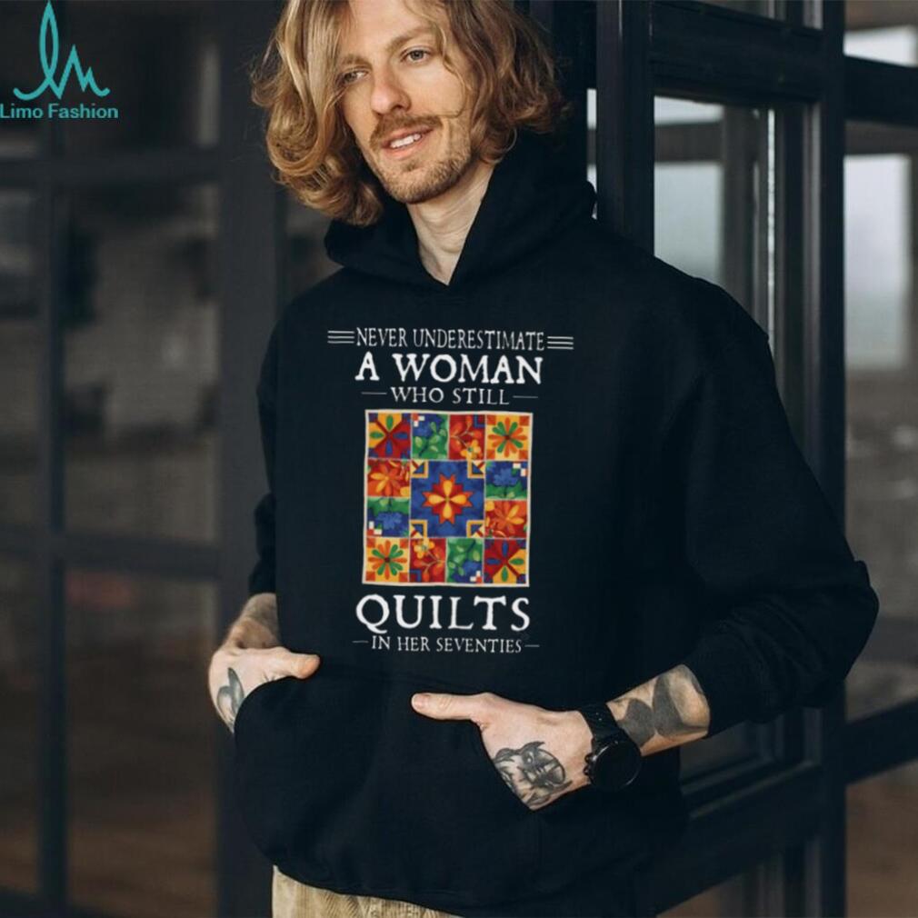 Colorful Quilt Pattern Seventies Women Crafting Shirt