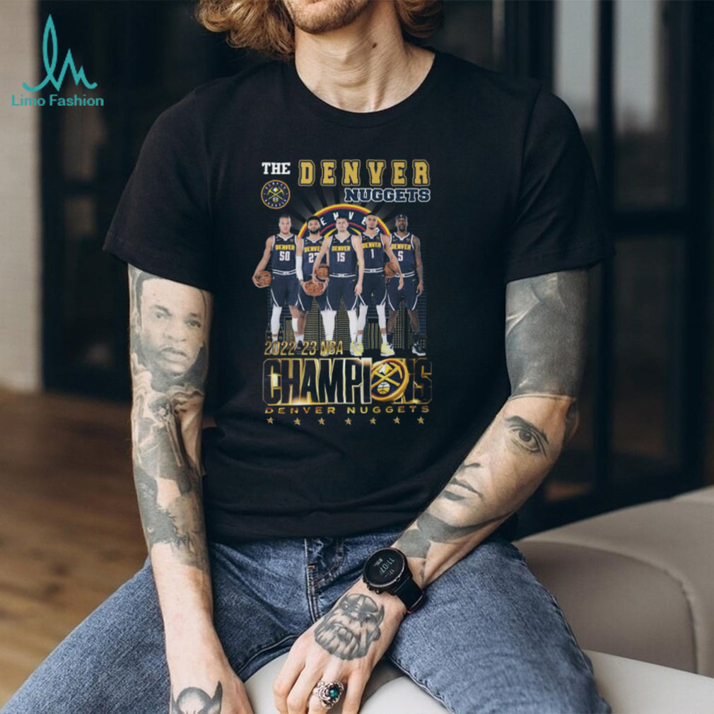 Denver Nuggets 2022 23 NBA Champions Starting Five Commemorative T Shirt