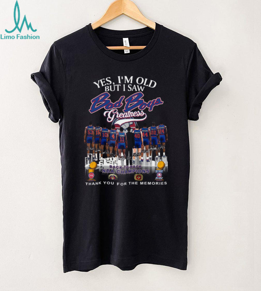 Detroit Pistons Bad Boys Greatness Back to Back NBA Champions Signatures T Shirt
