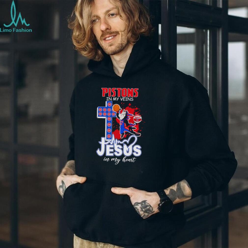 Detroit Pistons Basketball Jesus in My Heart Christian NBA Fan T Shirt