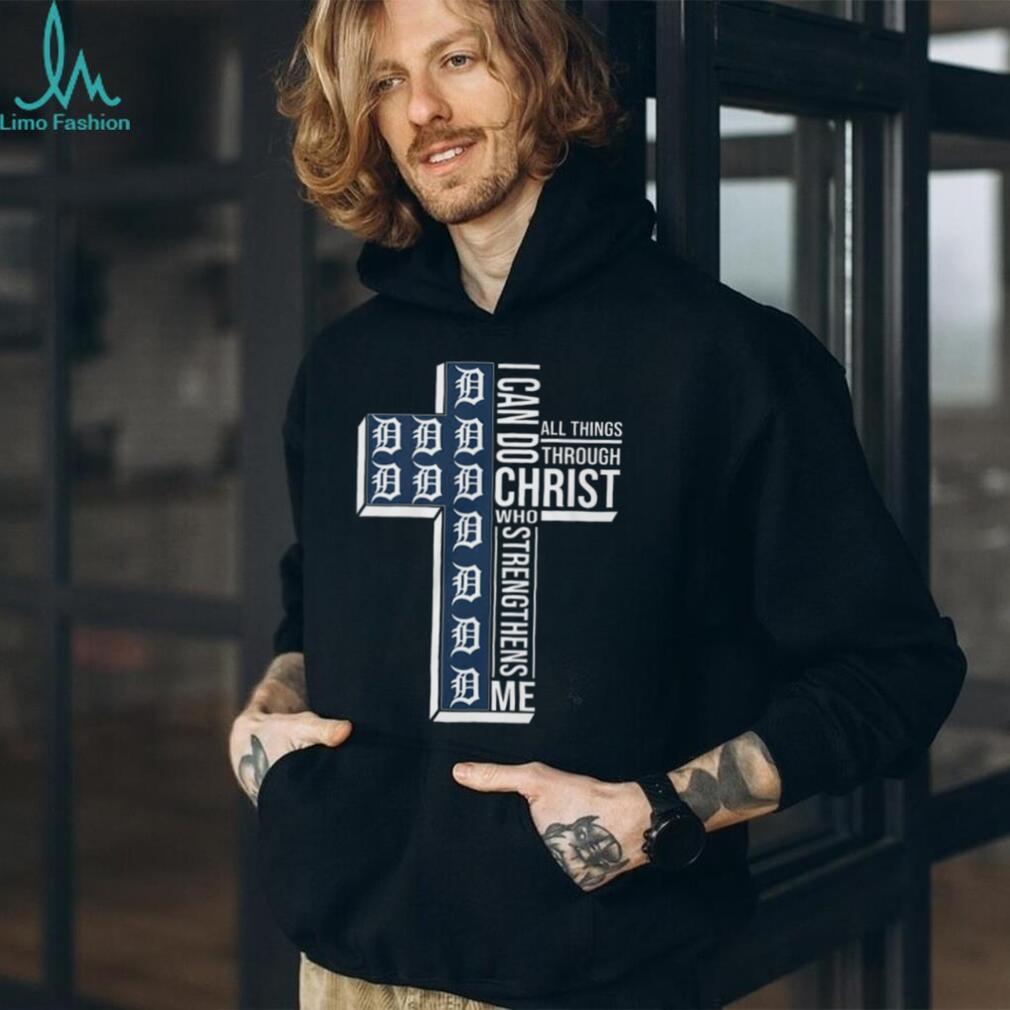 Detroit Tigers I Can Do All Things Through Christ Bible Verse Cross T Shirt