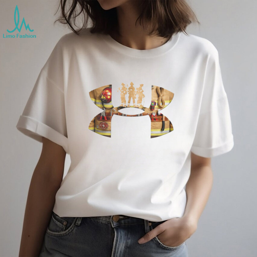 Firefighter Hero Silhouette Under Armour Style Graphic T Shirt
