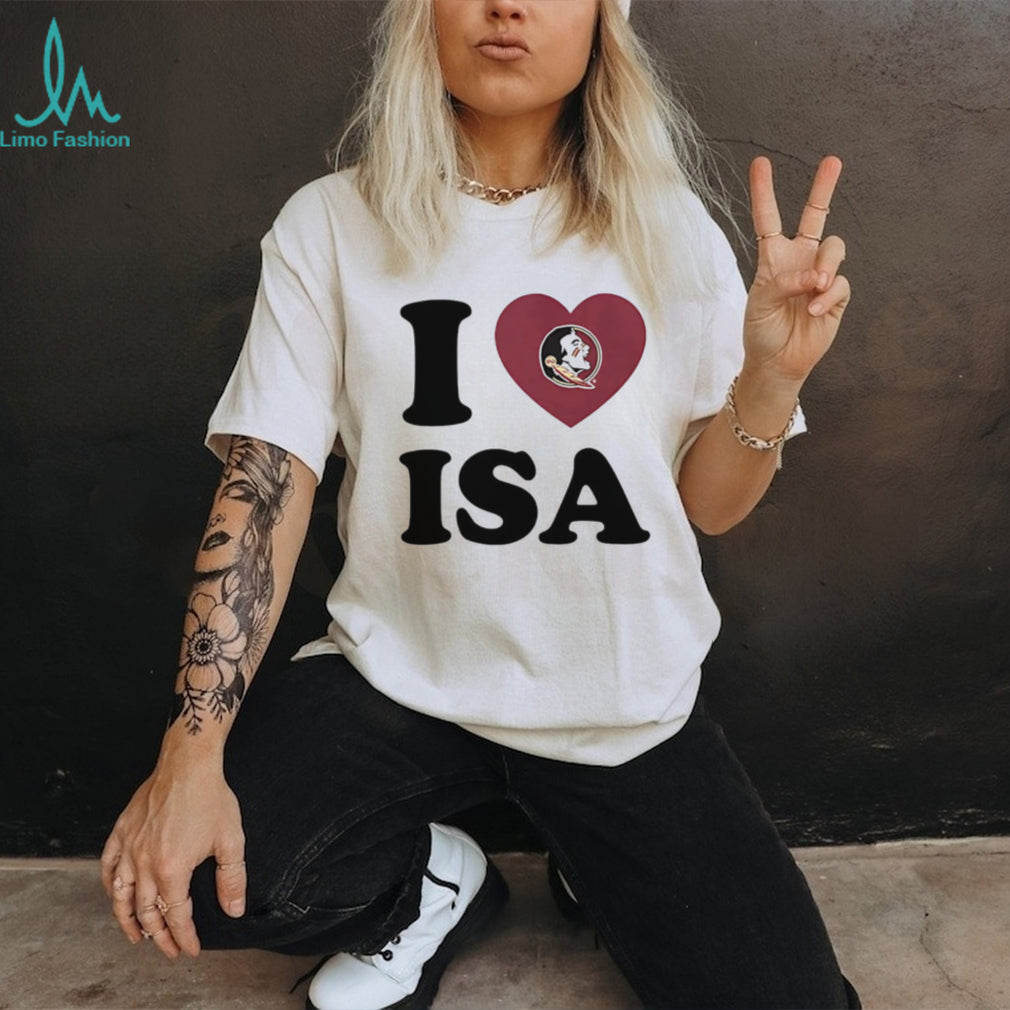 Florida State Seminoles Fan I Love Isa Heart Logo T Shirt