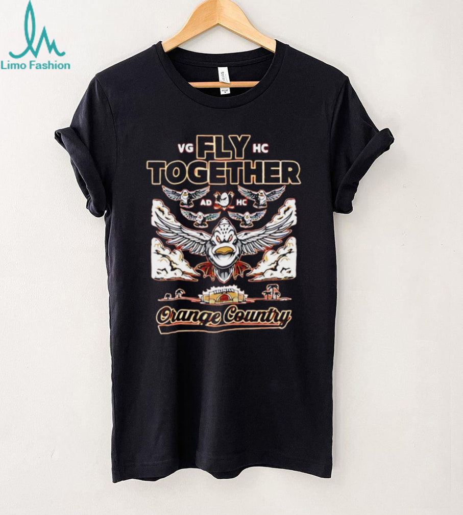 Fly Together Orange Country Ducks Hockey Mascot Retro Streetwear T Shirt