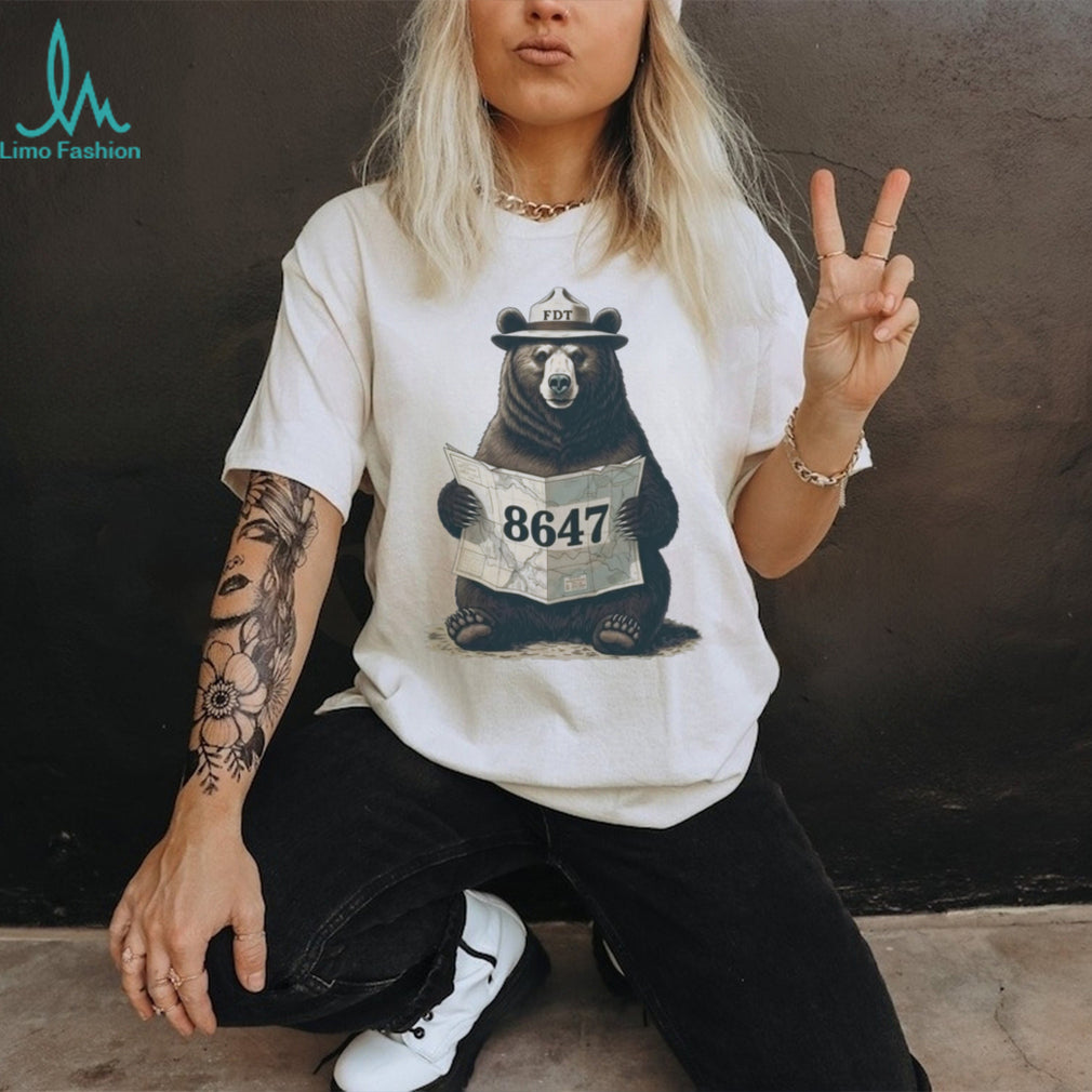 Forest Ranger Bear Map 8647 Outdoors Lover Graphic T Shirt