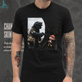 Funny Cookie Monster Holding Up Keebler Elf Vintage Dark Humor Graphic T Shirt