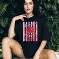 Funny Crabby Beach Summer Vacation Retro Striped Graphic T Shirt