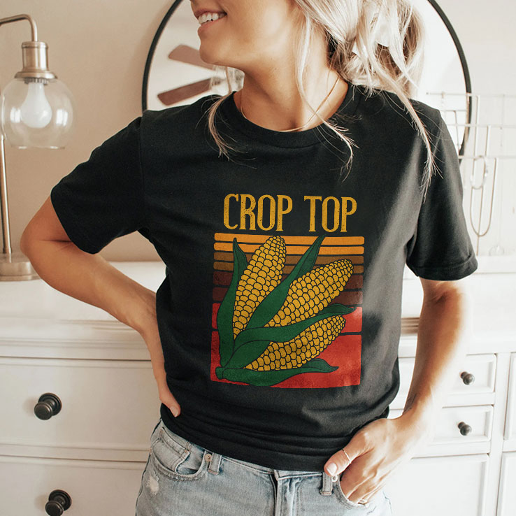Funny Crop Top Corn T Shirt