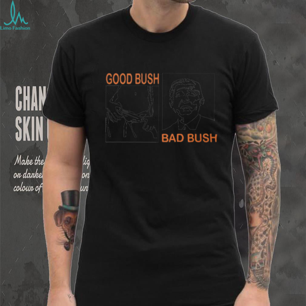 Funny Political Parody Good Bush Bad Bush Retro Graphic T Shirt