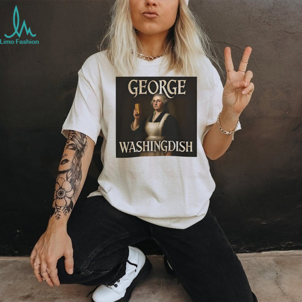 George Washingdish George Washington Historical Pun Parody Vintage Style Men Women T Shirt