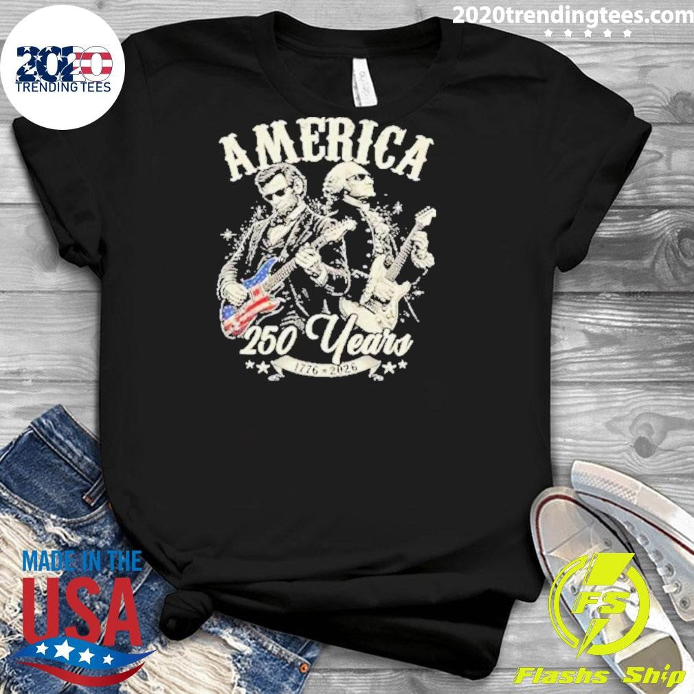 George Washington Lincoln Playing Guitar 250 Years Shirt