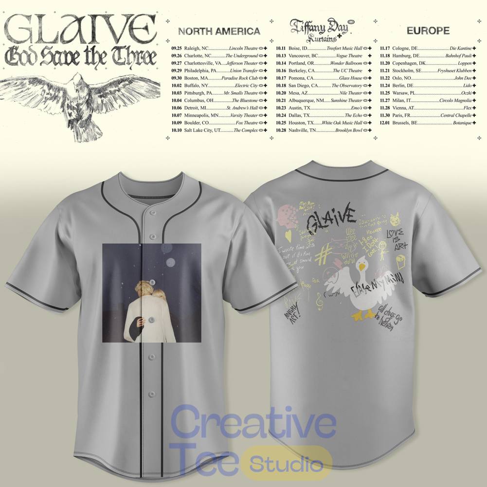 Glaive “God Save The Teen” 2026 Tour Baseball Jersey