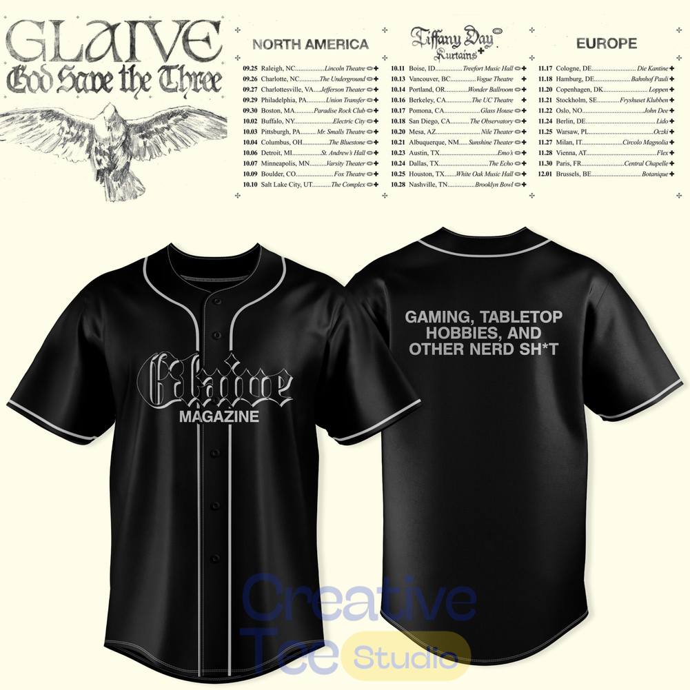 Glaive “God Save The Teen” 2026 Tour Baseball Jersey