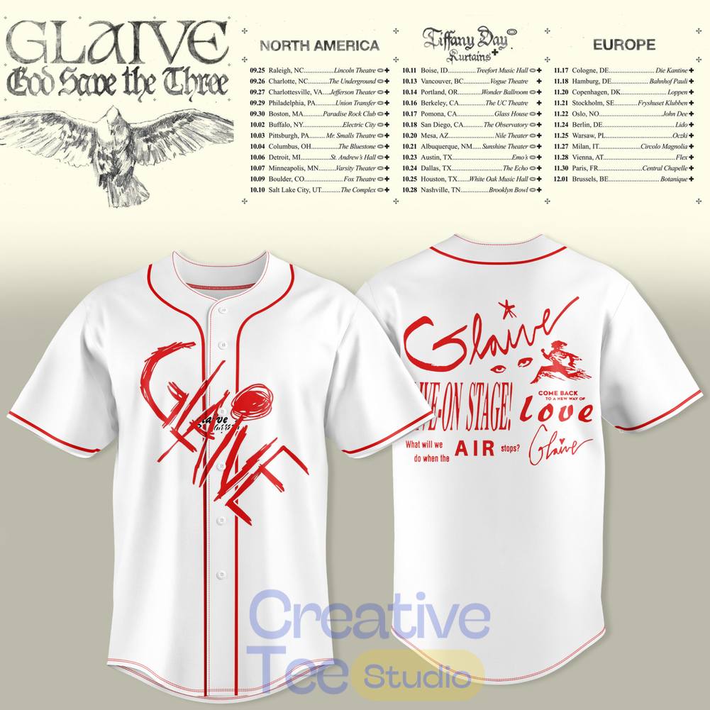 Glaive “God Save The Teen” 2026 Tour Baseball Jersey
