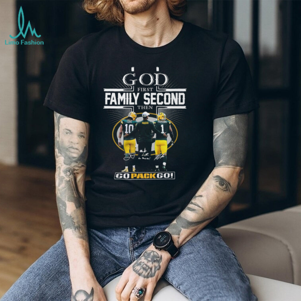 God First Family Second Then Green Bay Packers Love Parsons Signatures T Shirt