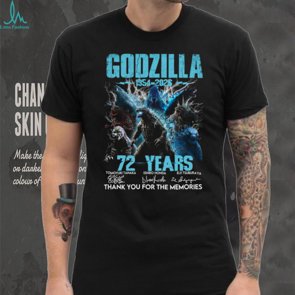 Godzilla 72 Years 1954 2026 Memorial Signature Movie Shirt