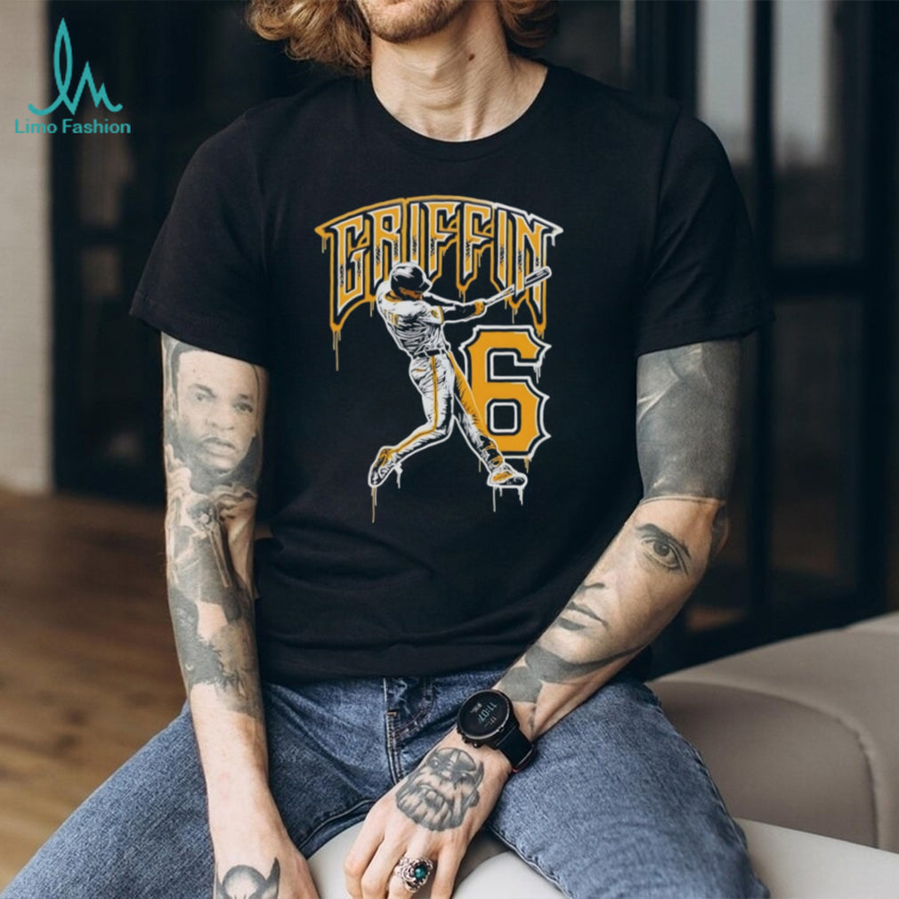 Griffin 6 Baseball Player Drip Effect Vintage T Shirt