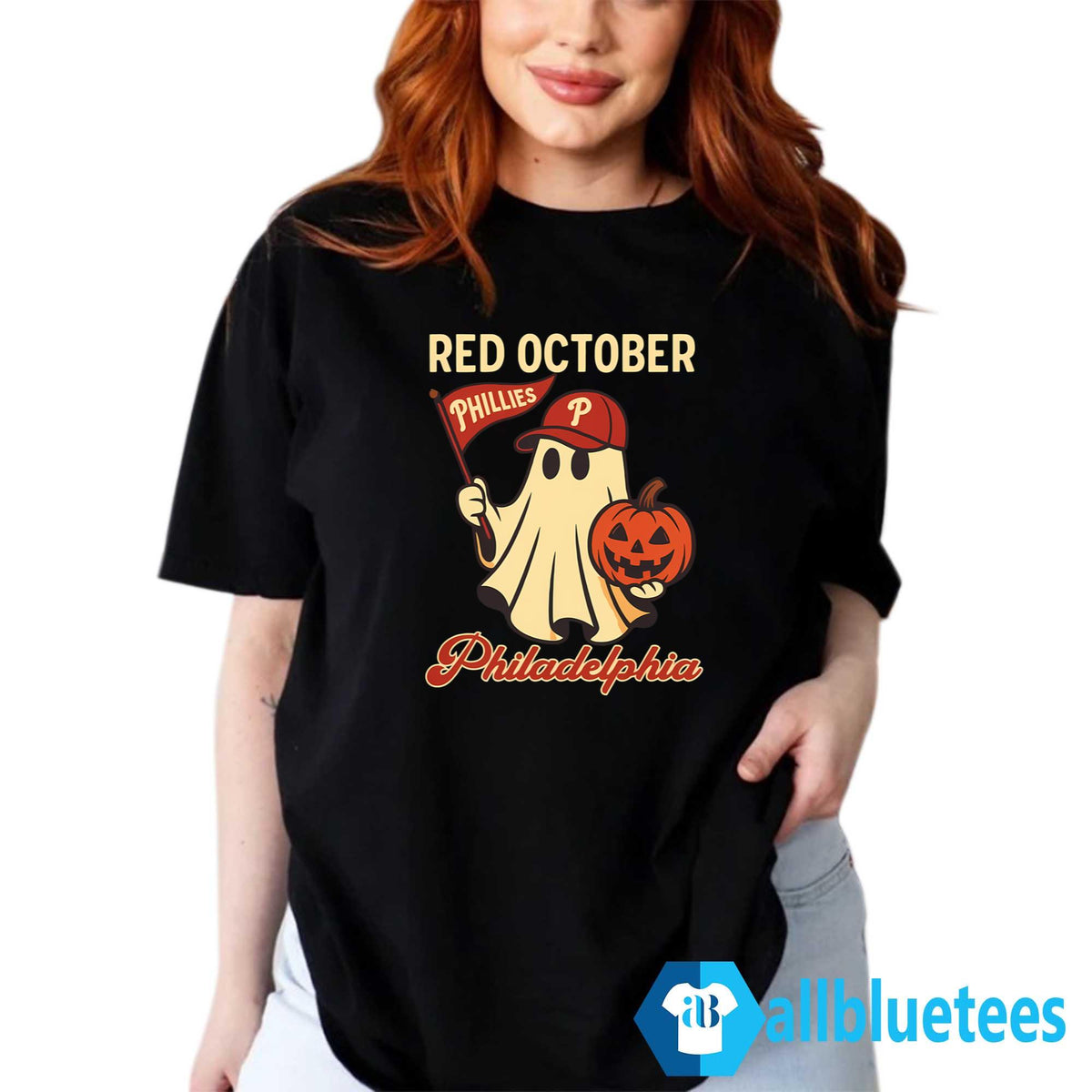 Halloween Ghost Phillies Red October Shirt
