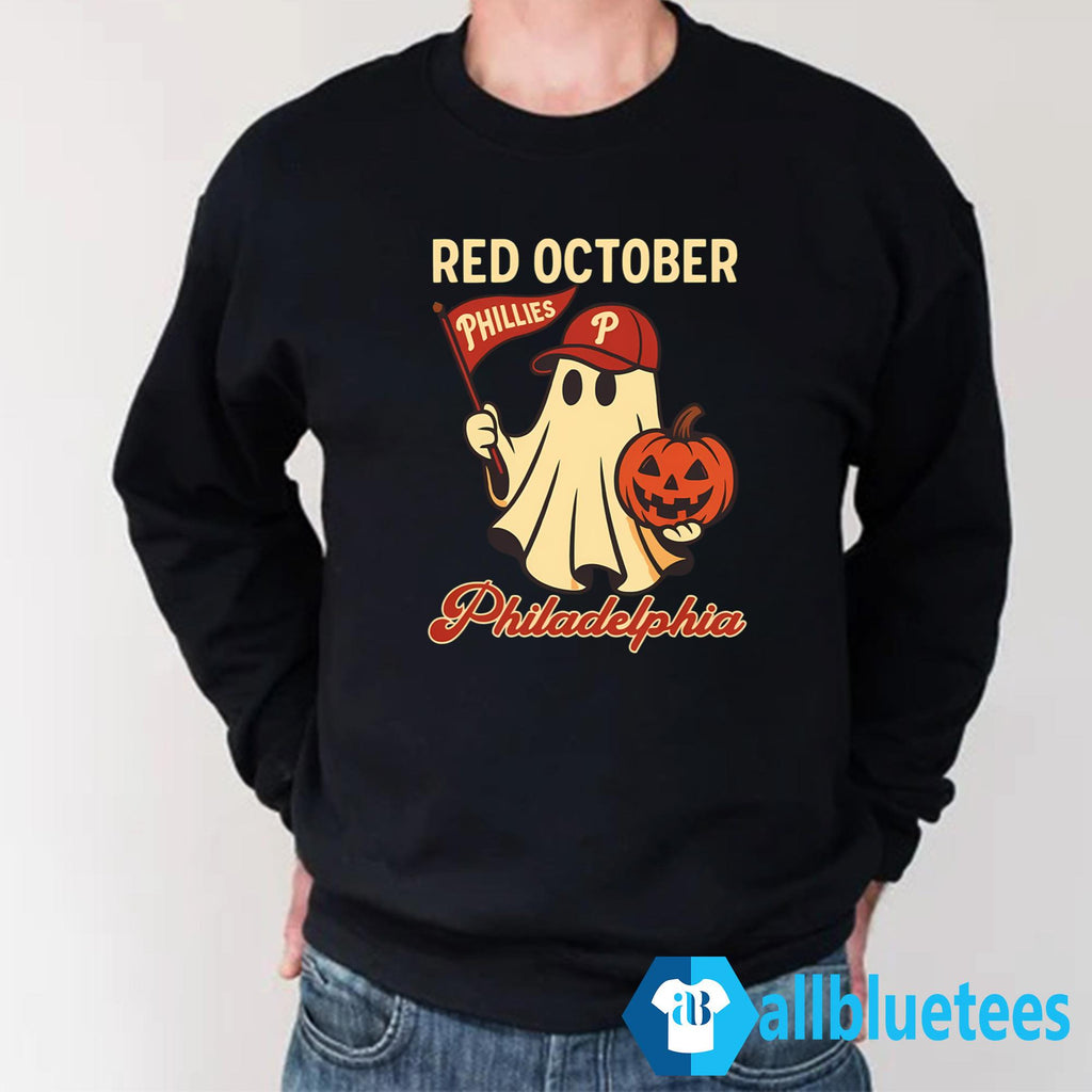 Halloween Ghost Phillies Red October Shirt