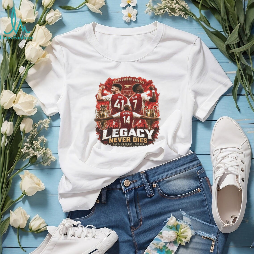 Henry Saka Rice Arsenal Soccer North London Forever Premier League Legacy Never Dies Past Present Future shirt