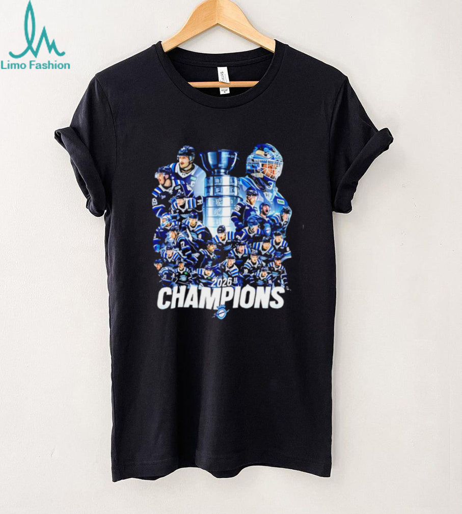 Hockey Champions 2026 Ice Trophy Team Graphic T Shirt
