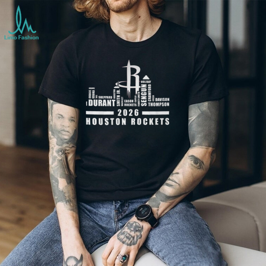 Houston Rockets 2026 Roster Skyline Basketball T Shirt Durant & Sengun