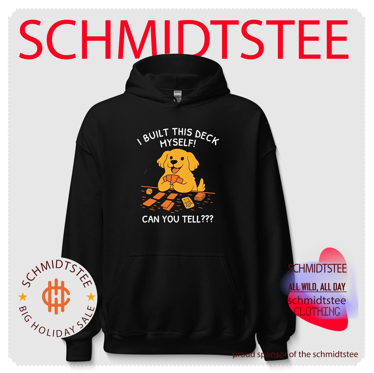 I built this deck myself can you tell cute dog illustration shirt