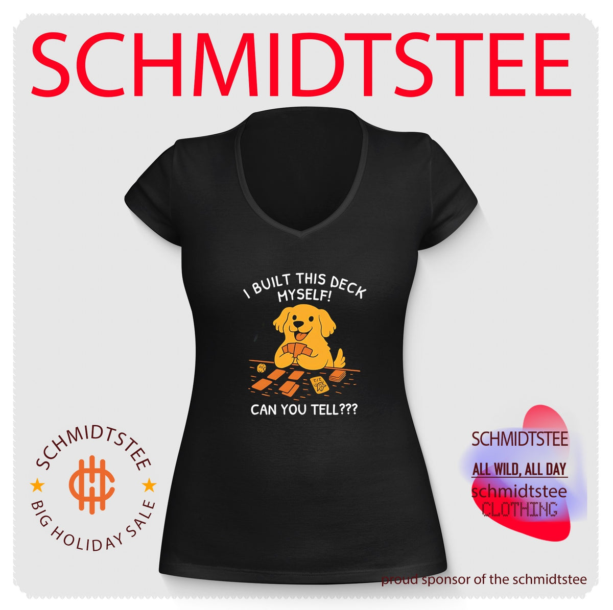I built this deck myself can you tell cute dog illustration shirt