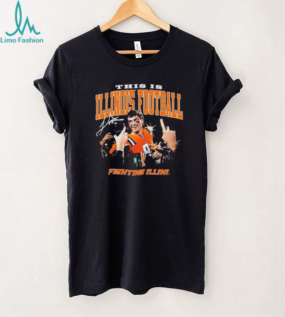 Illinois Fighting Illini Football Vintage Graphic Sports T Shirt