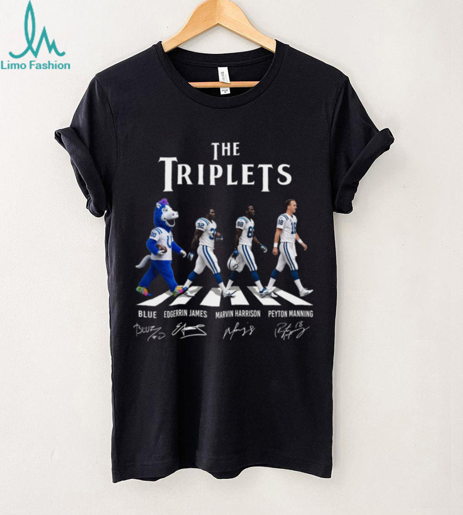 Indianapolis Colts The Triplets Manning Harrison James Blue Mascot Football Fans Shirt