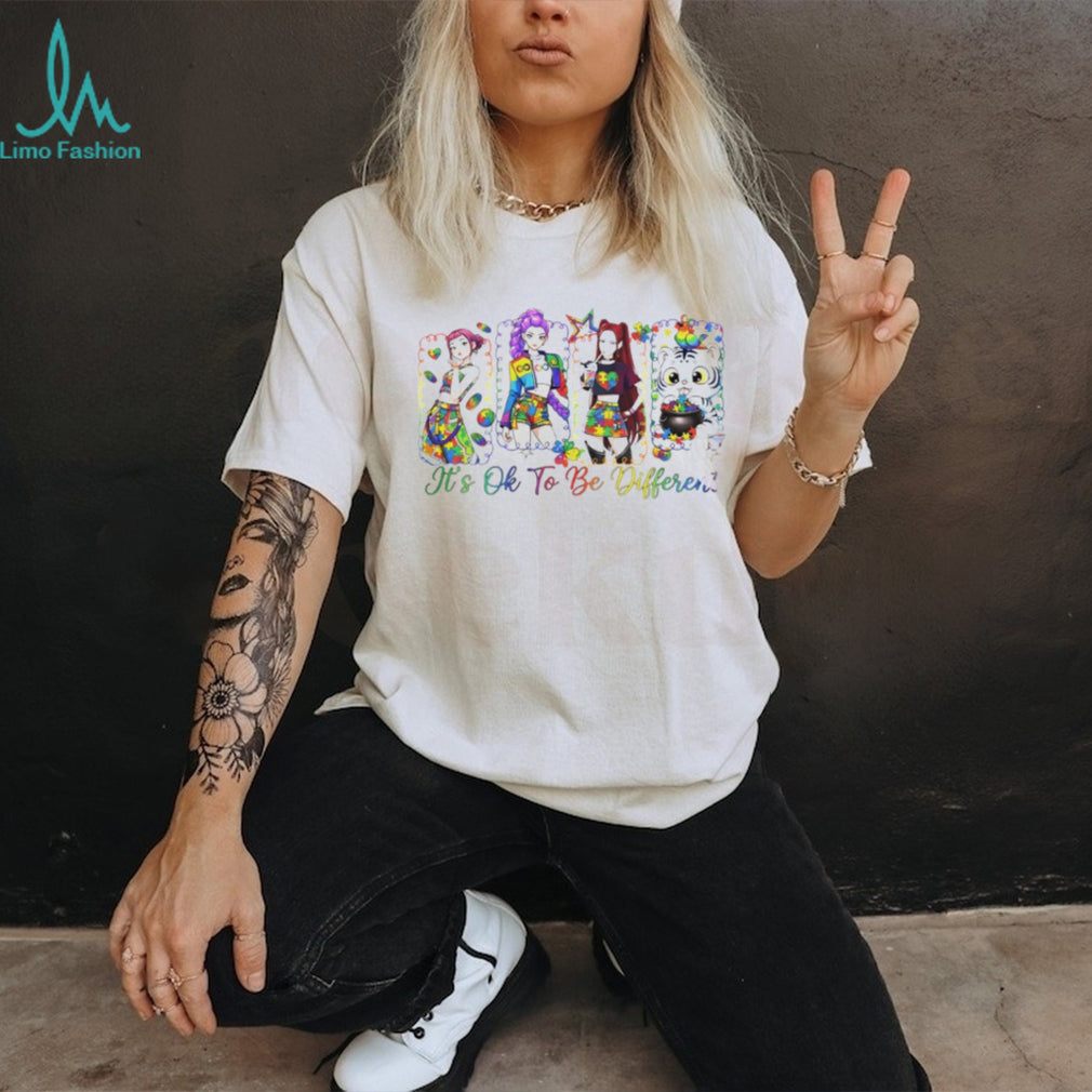 It’s Okay To Be Different Autism Awareness Anime Girl & Tiger T Shirt