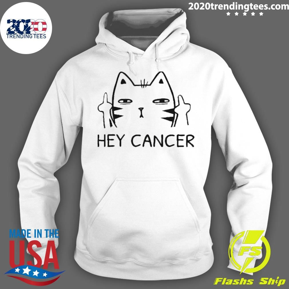 Kitten Middle Finger Hey Cancer Shirt