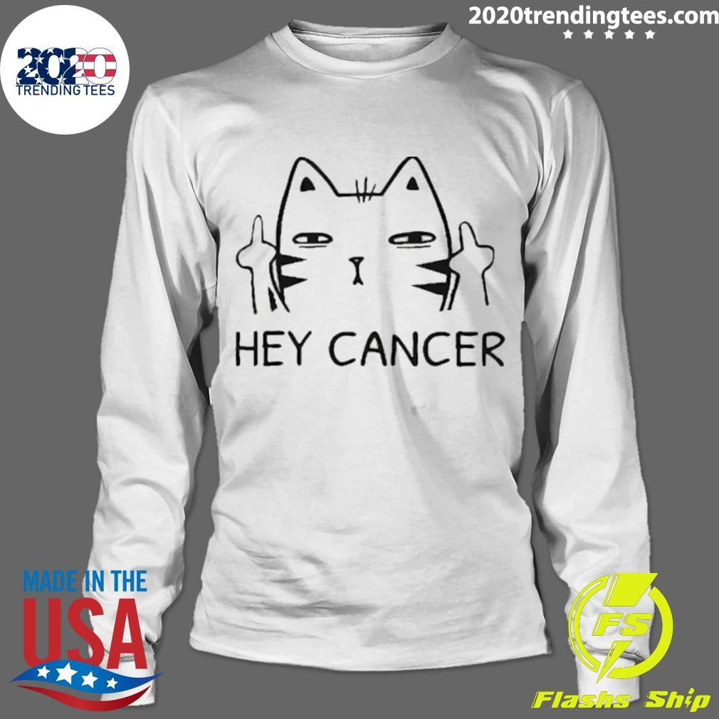 Kitten Middle Finger Hey Cancer Shirt