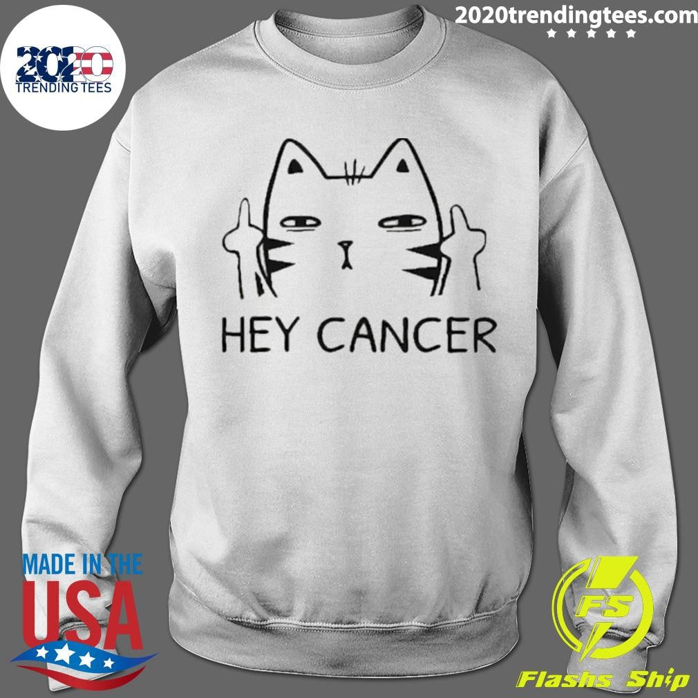 Kitten Middle Finger Hey Cancer Shirt