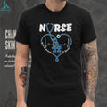 Los Angeles Baseball Nurse T Shirt Blue Stethoscope Heart Nursing Gift