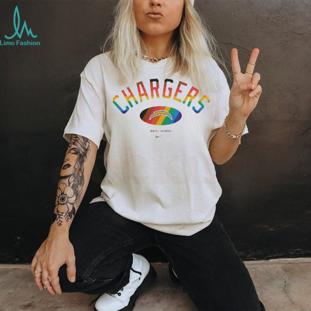 Los Angeles Chargers Pride Month Rainbow logo shirt
